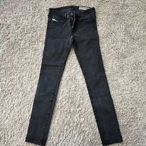 Diesel Jeans Skinzee Low Black 26x32 Super Slim Skinny Low Waist